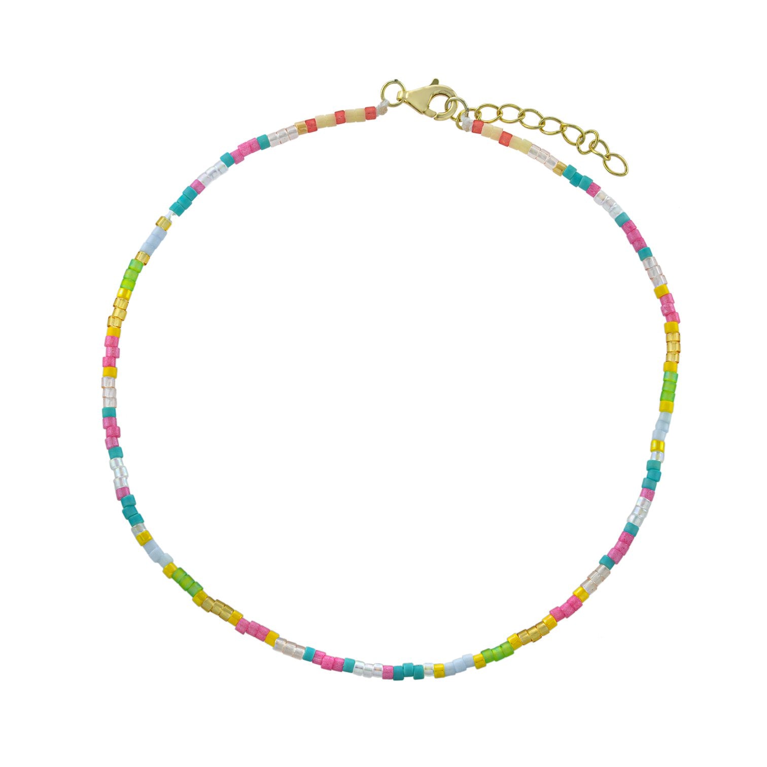 Multi Color Beaded Anklet