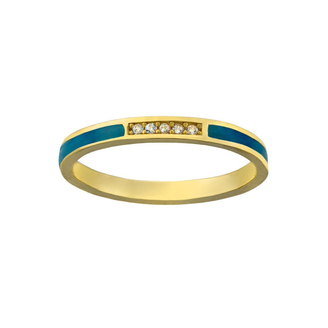 Pav  Enamel Ring