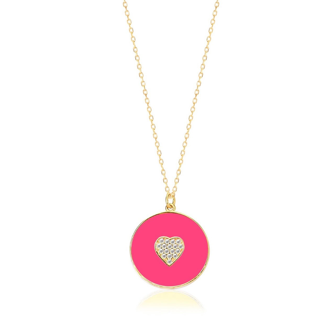 Neon Enamel Heart Necklace