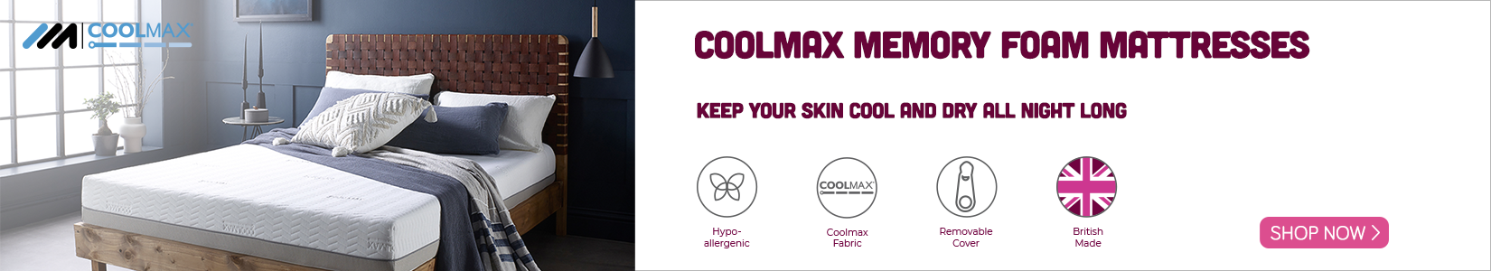 Coolmax mattress banner