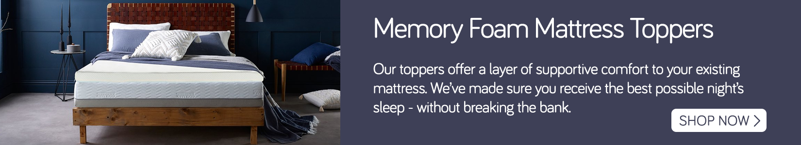 Memory foam mattress topper banner