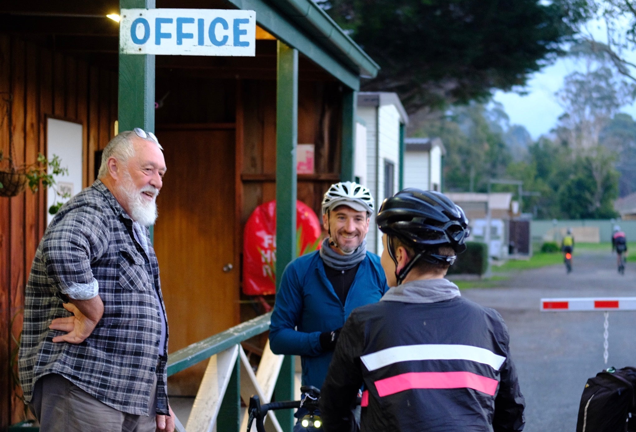 Cyclists Chatting Adventure