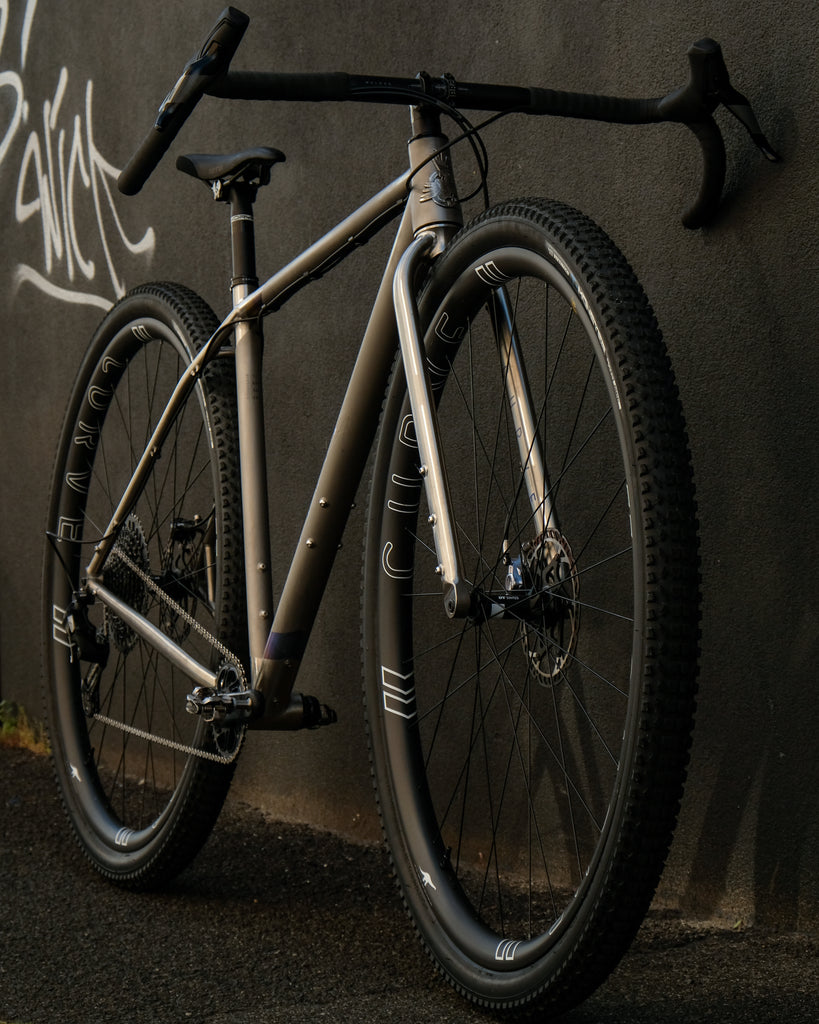 Curve Cycling Titanosaur 36 inch wheel titanium gravel bike