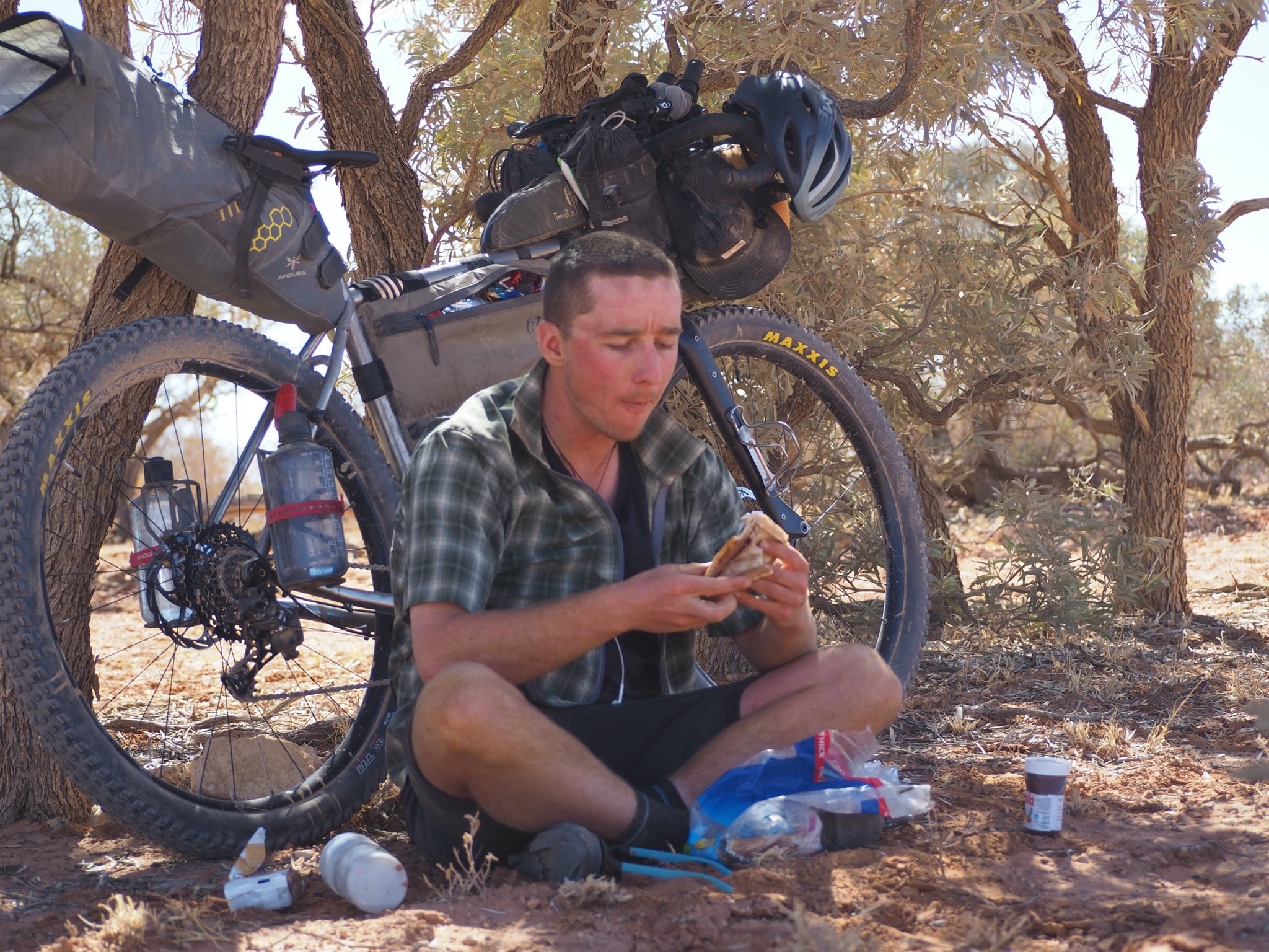 Bikepacking through desert