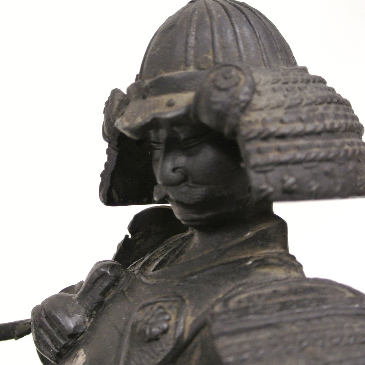 Japanese Old Copper Statue Of Masashige Kusunoki Samurai Of 1294 133