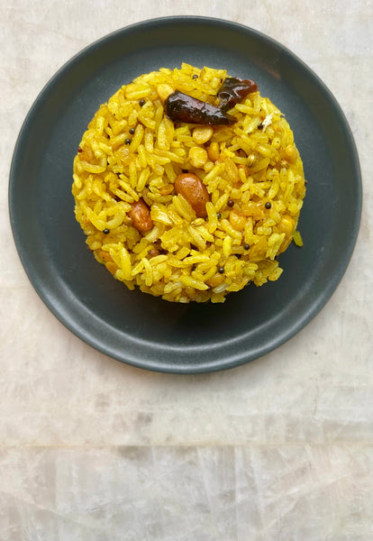 Indian Lemon Rice with Mustard Seeds