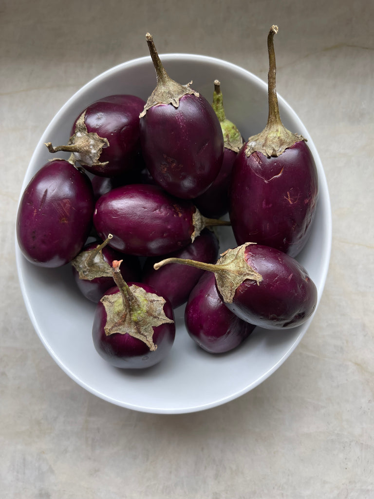 Stovetop: Stuffed Baby Eggplant with Punjabi Masala