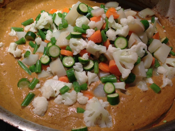 add vegetables for Navratan Korma