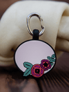 Blush Floral Silicone Dog ID Tag