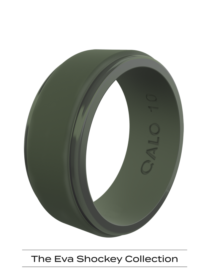 Image of Men's Eva Shockey Polished Step Edge Silicone Ring