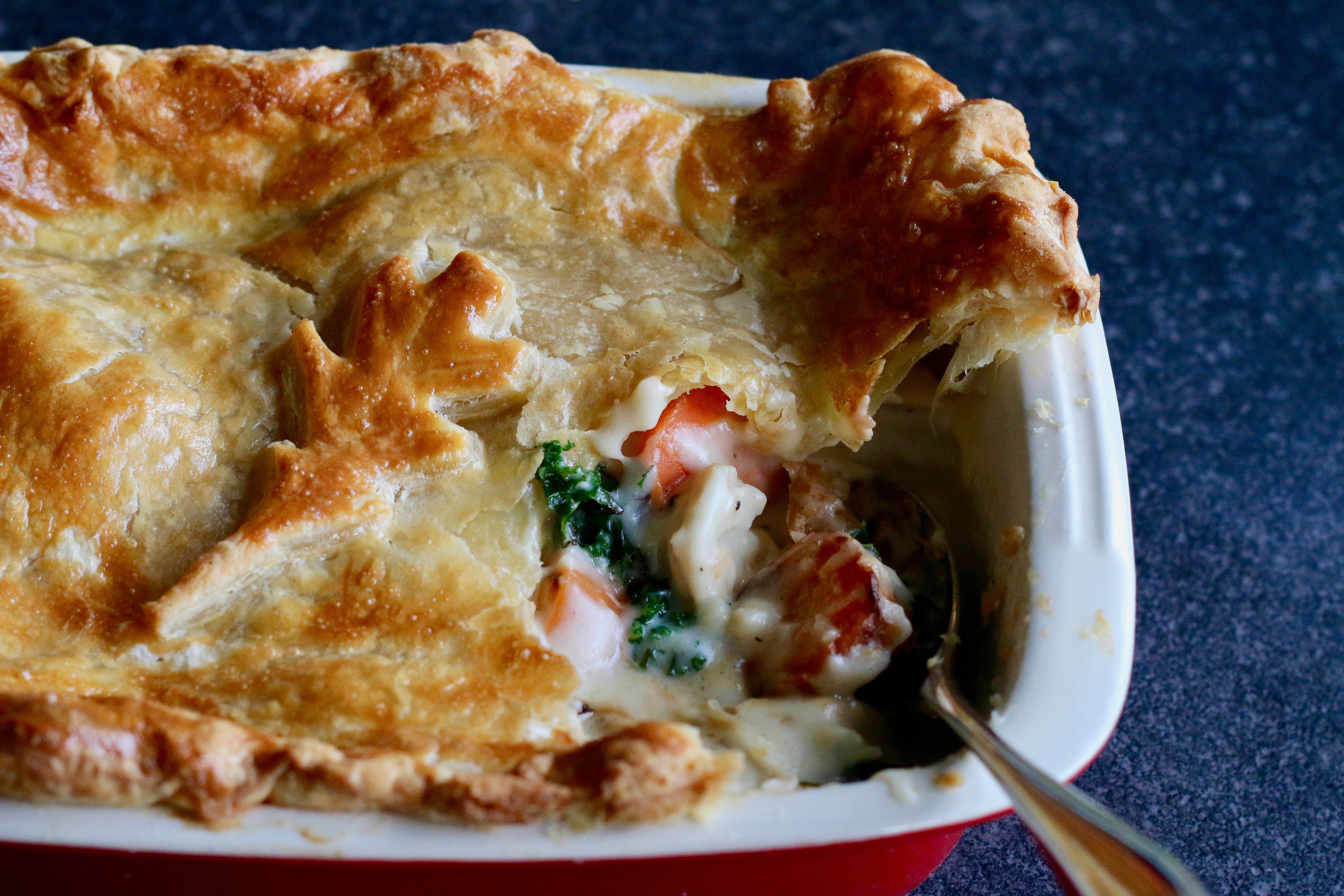 Christmas Leftovers Puff Pastry Pie