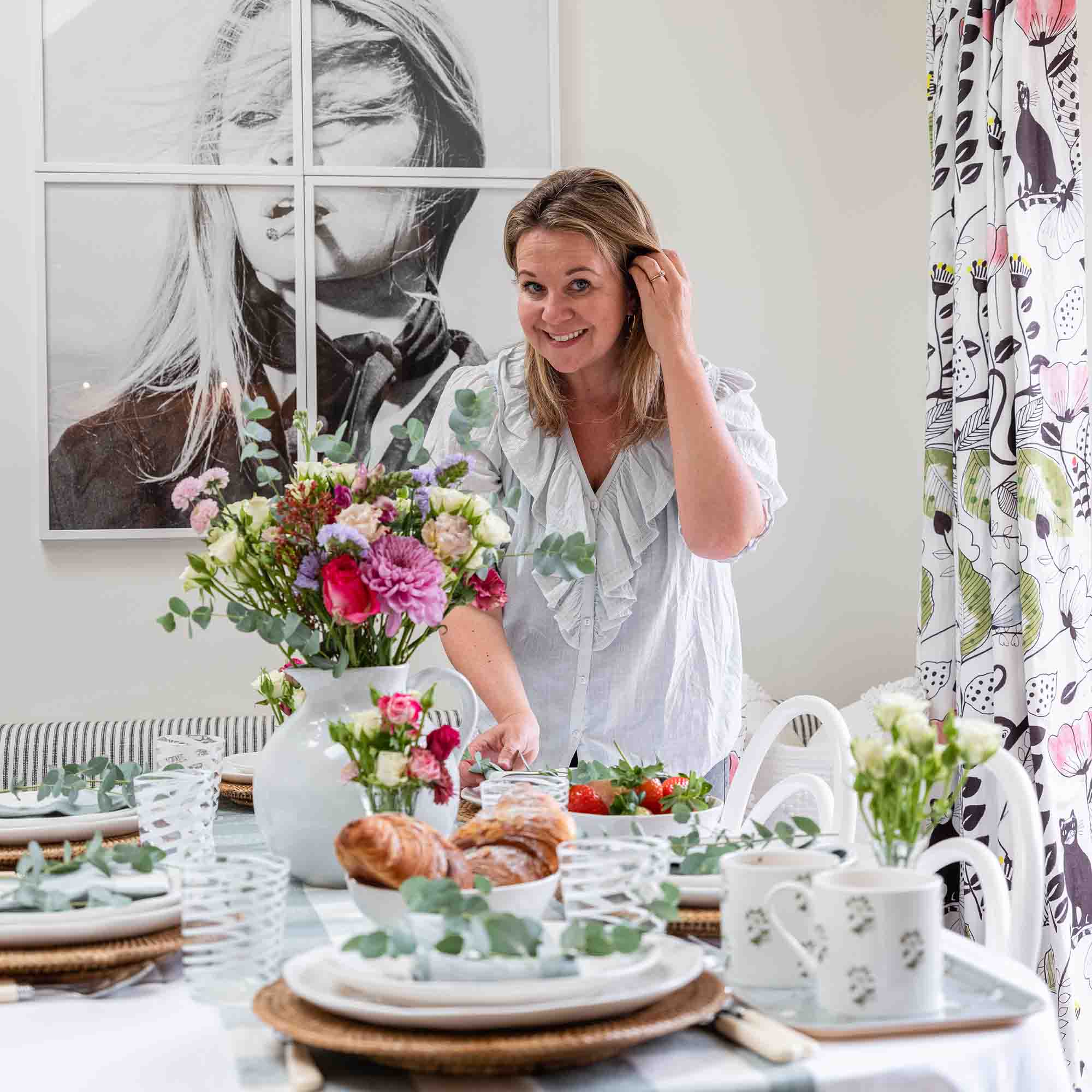 Laura Butler-Madden setting the table