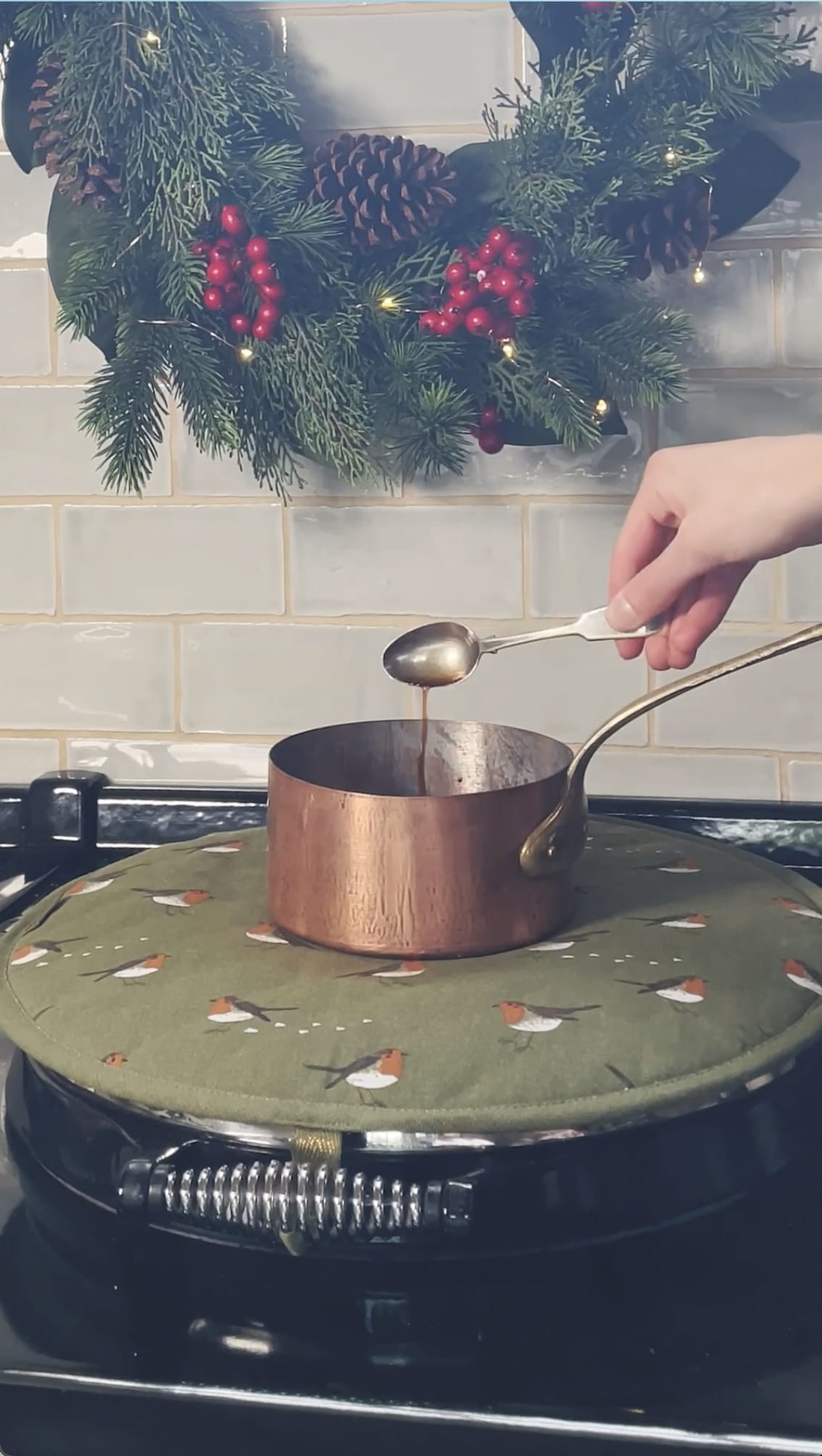 Pour in vanilla extract - Choc-Orange hot chocolate recipe from Sophie Allport