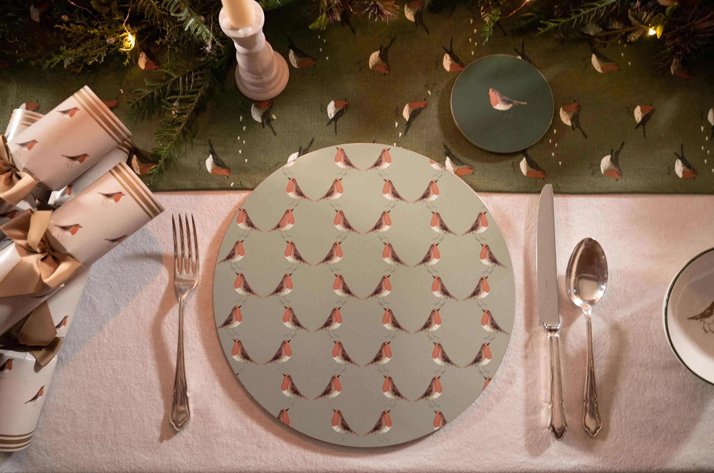 Robin Circular Placemats (Set of 4) by Sophie Allport