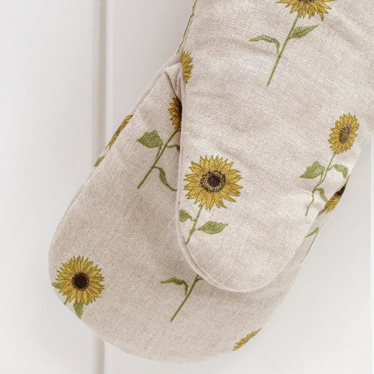 SUS44 Oven Mitt 18x30 cm Beige Yellow Cotton Sunflowers Oven Glove