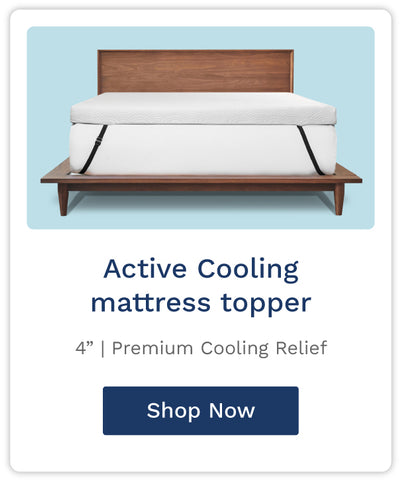 Active Cooling mattress topper. 4 inches thick. Offers cooling relief.