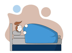 Illustration of a happy working sleeping soundly on their mattress topper