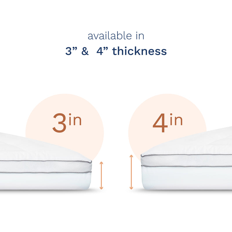 宁静混合床垫短大衣现在可用在3英寸和4英寸厚