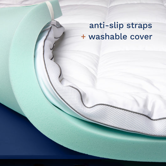 ViscoSoft 4 inch Pillow Top Gel Memory Foam Mattress Topper Serene Dual Layer Mattress Pad - King