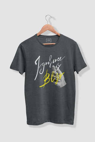 IGNORANCE IS BLISS - MELANGE COTTON T-SHIRT