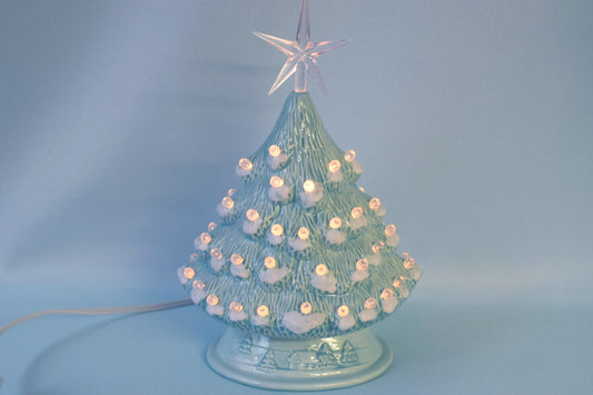 Vintage Style Ceramic Christmas Tree, Bisque