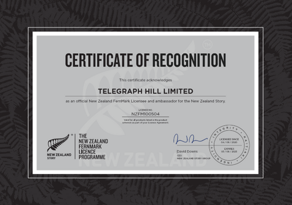 Telegraph Hill FernMark Certificate to 2025