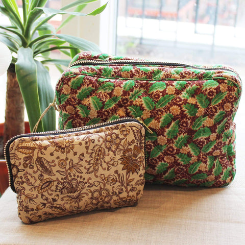 Premium Recycled Silk Cosmetic Bag (One-Off Print)