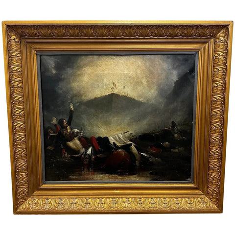 French 19th Century Napoleonic Military Battle Of Borodino Victory Oil Painting