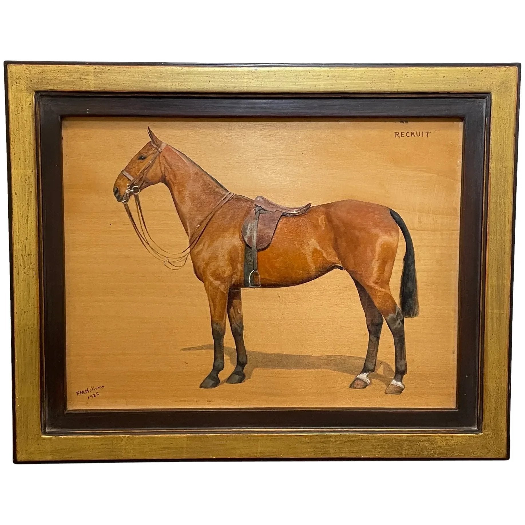 Oil Painting Bay Hunter Horse By Frances Mabel Hollams - Cheshire