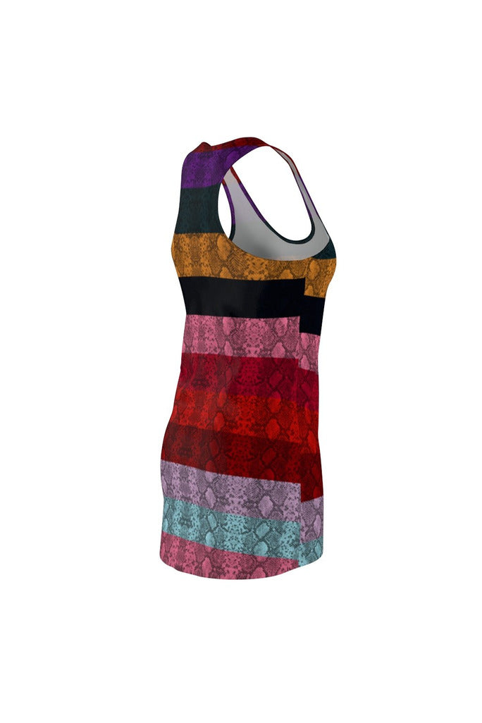 Multicolored Snakeskin Print Women's Racerback Dress
