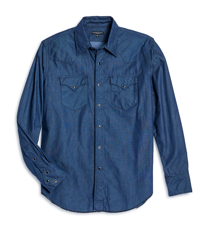 Engineered Garments Western Shirt - Indigo Light Weight Denim size XL ...