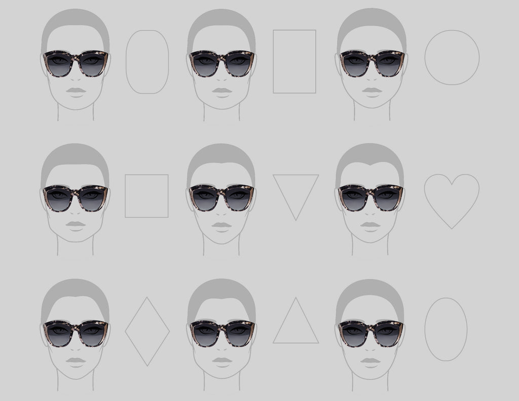 FIND YOUR FACE SHAPE -- USE OUR FACE SHAPE STYLE GUIDE TO VIEW HOW THE GLASSES MAY LOOK ON YOU. Black sunglasses, Sunglasses Face Shape Guide, Eyewear Style Guide, Independent Eyewear, Woman-Owned Business, Geometric Eyewear, Blue Sunglasses, Mythology, Accessories, Accessible Luxury, Los Angeles, Art Deco Inspired, Luxury, Celebrity Style