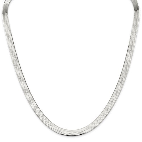 14MM Silver Classic Herringbone Chain Necklace 20