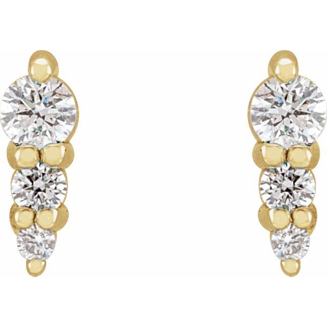 Diamond Graduated Bar Earrings