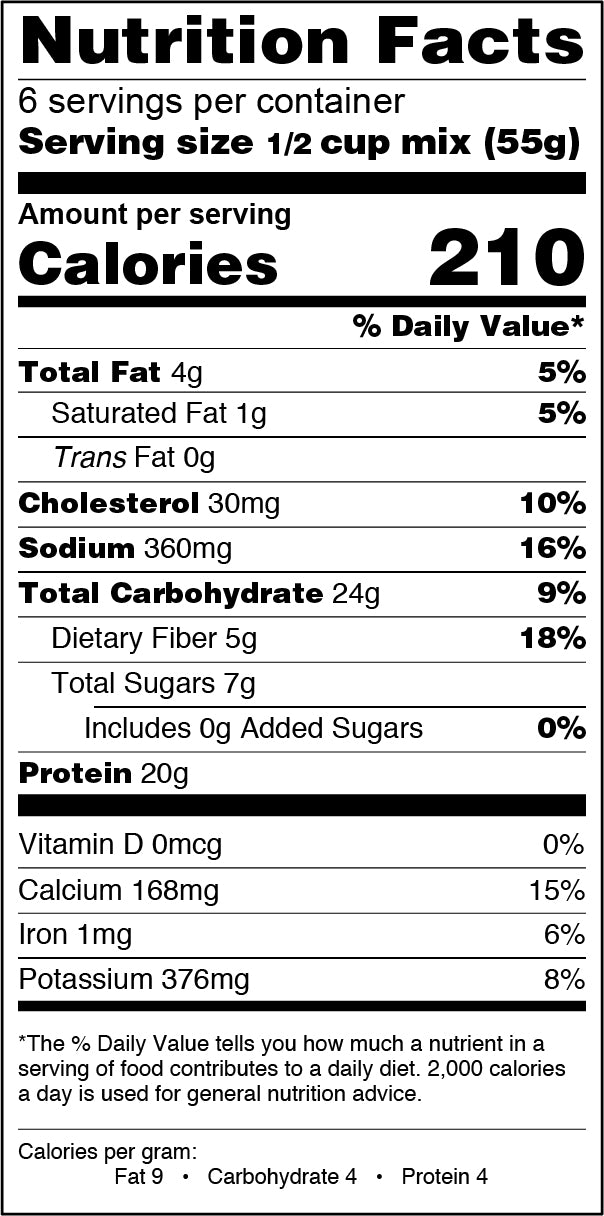 12oz Protein Pancake & Baking Mix Nutrition Facts