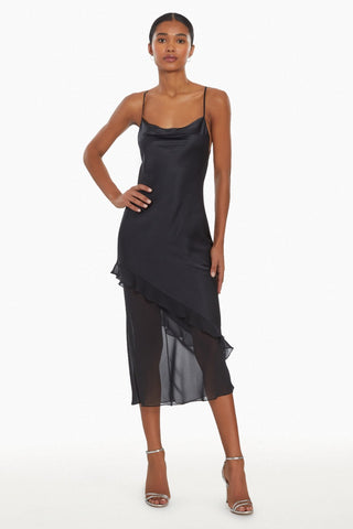 Shop Amanda Uprichard Luciana Silk Dress In Black