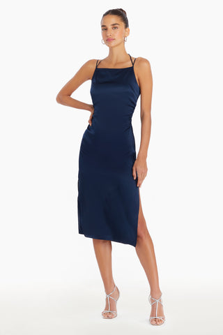 Amanda Uprichard Amiyah Silk Dress In Blue