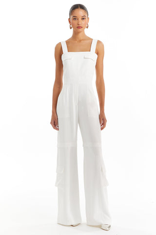 Shop Amanda Uprichard Frida Jumpsuit In Ivory