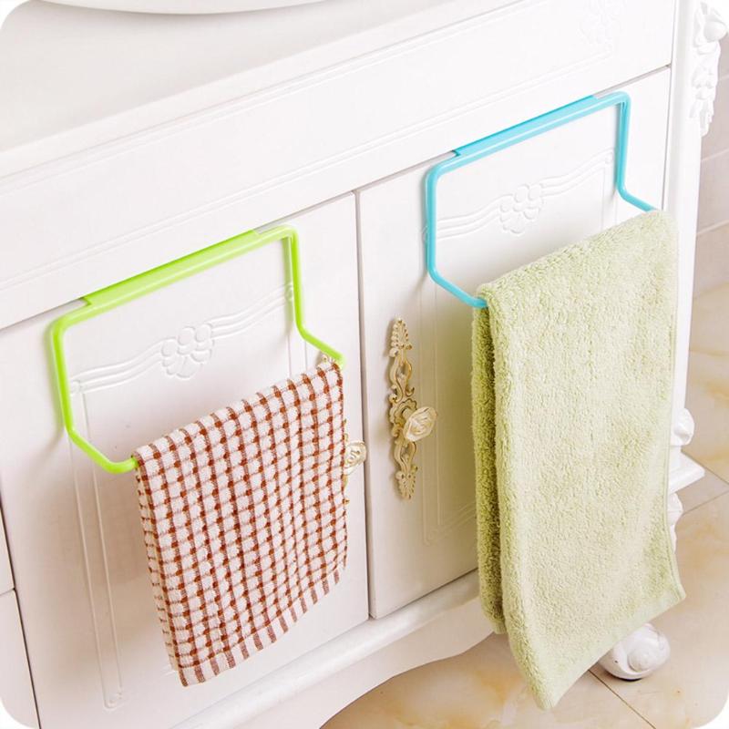 Towel Rack Sponge Holder Cupboard Kitchen Organizer Hanging Towel