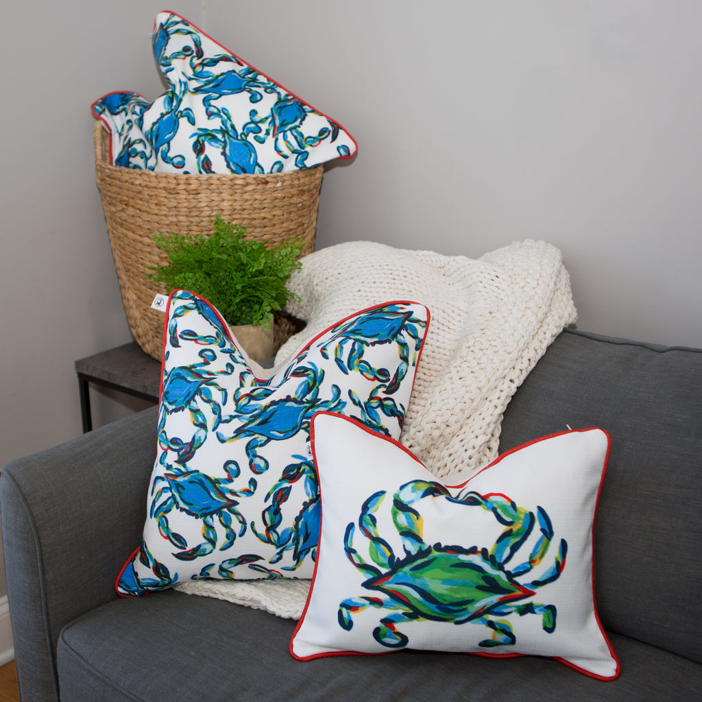 The Blue and Navy Reef Extra Long Lumbar Throw Pillow