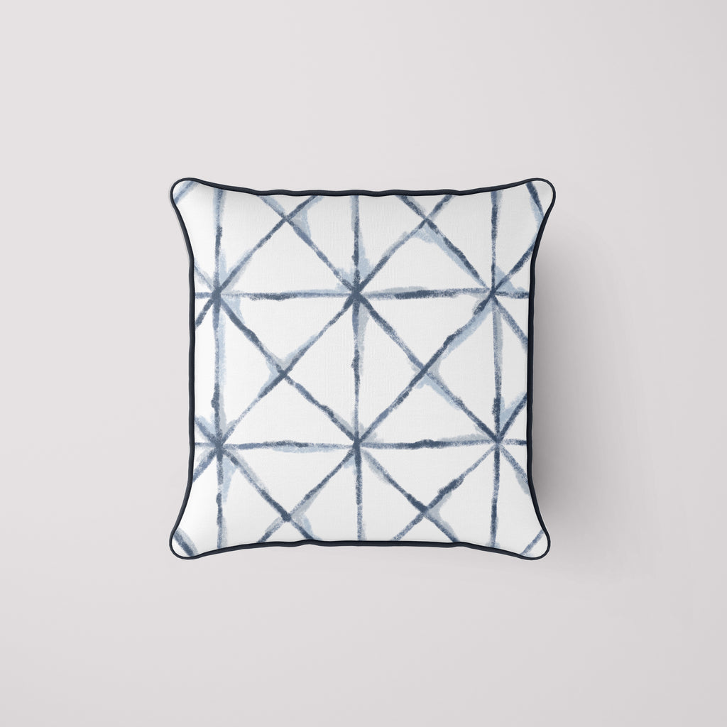 Navy Geometric Lumbar Pillow, Chair Cushion, Small Pillow, 50 X 30cm, 20 X  12 Inch, Linen Cushion, Made in Australia 