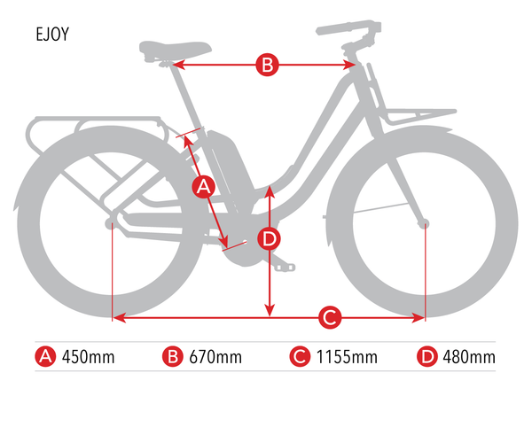 Benno eJoy 10D Active Plus Geometry Size Chart