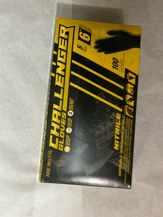 Carton of 1000 BLACK Nitrile Gloves Powder Free Exam challenger