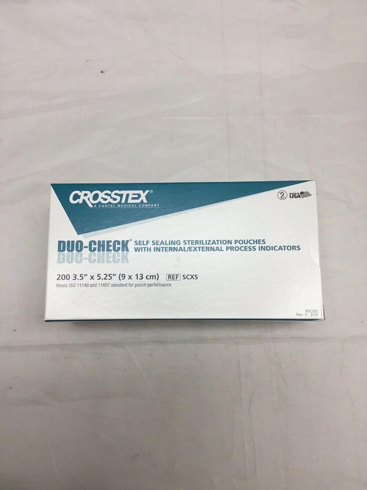 Crosstex SCS DuoCheck Self Sealing Sterilization Pouches 3.5" x 9" 20