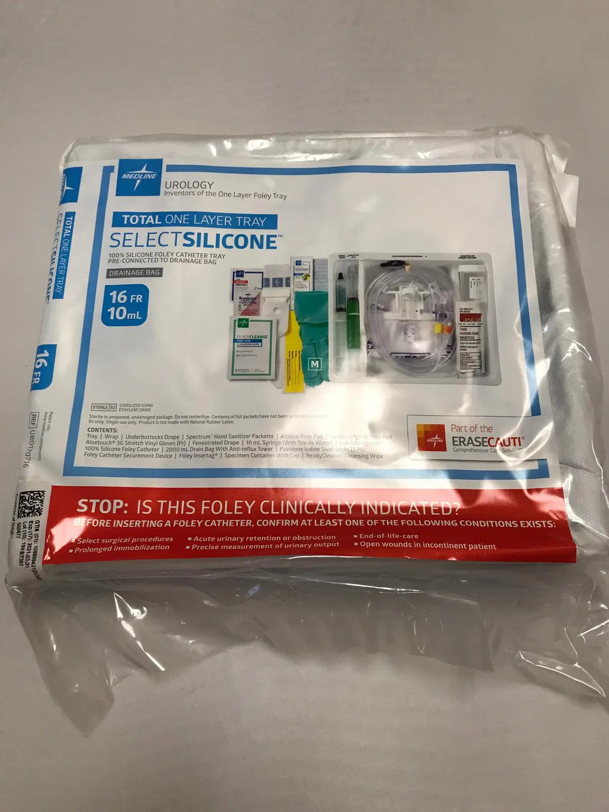 Amazon.com: Medline DYND11855 Closed System Foley Catheter Tray with Bag,  Silicone-Elastomer Coated, Latex, 10 cc Balloon Size, 14 French Size (Pack  of 10) : Industrial & Scientific