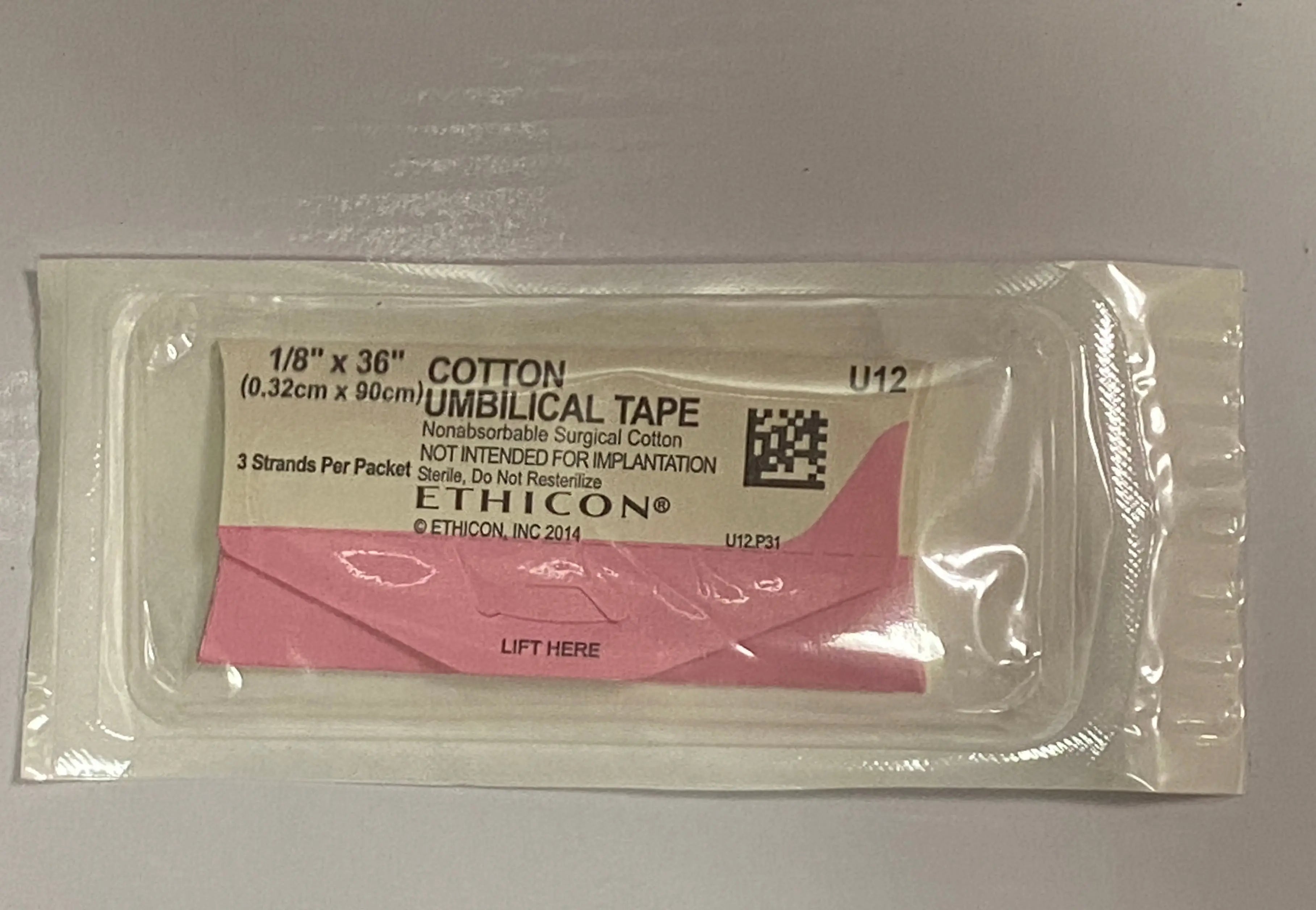 Covidien 88868619-03 Umbilical Tape Cotton Tape 2x30 inch 75 cm
