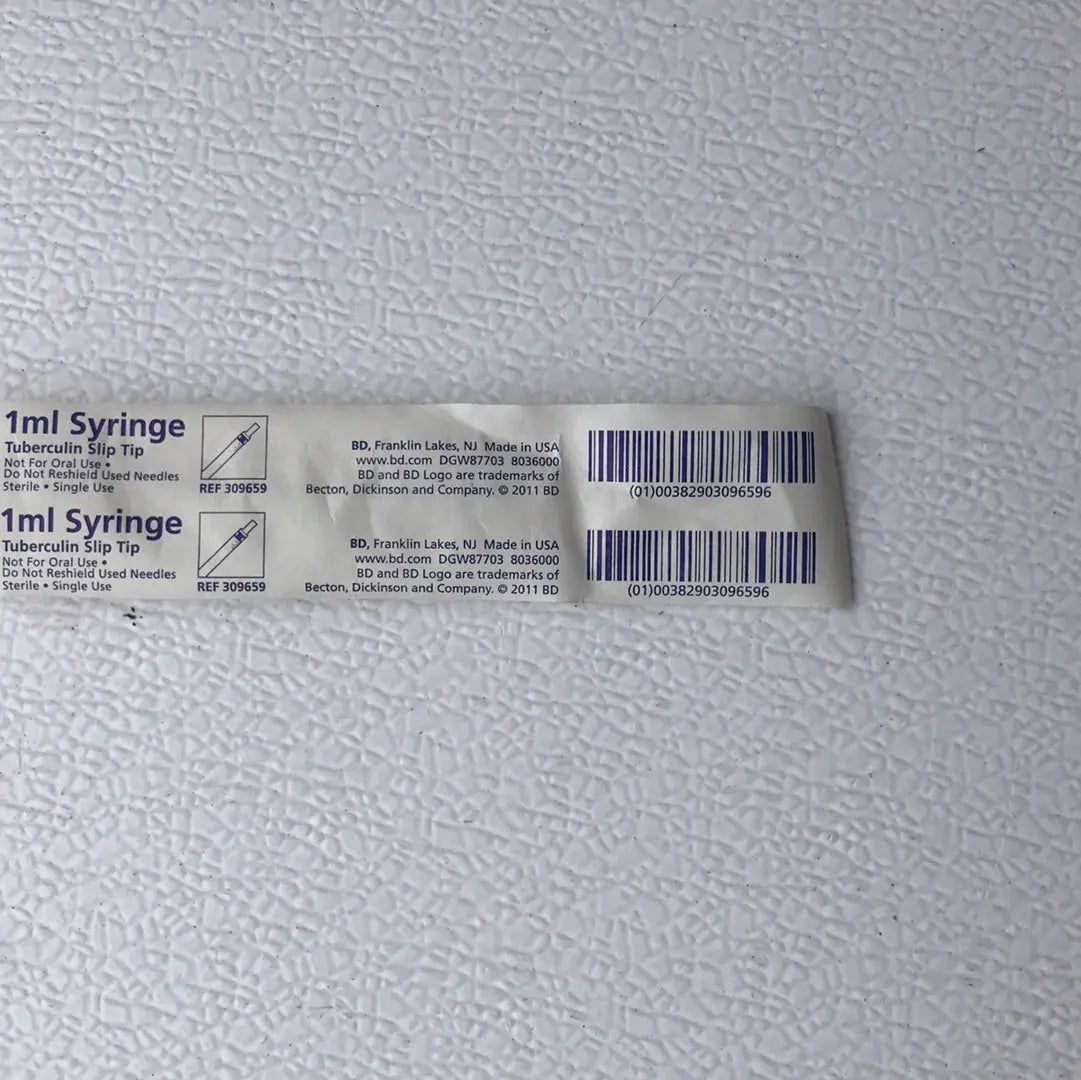 BD 309659 Sterile Syringes Without Needle