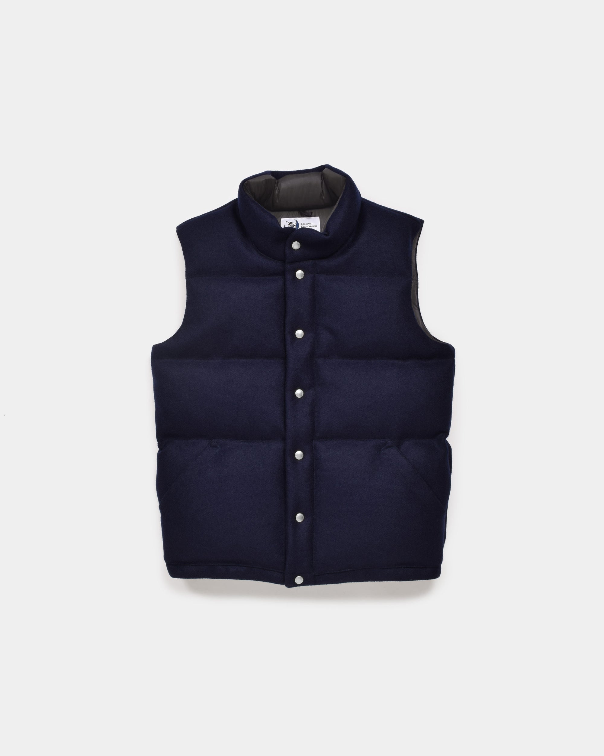 Crescent Down Works Down Italian Vest | Wool Grey