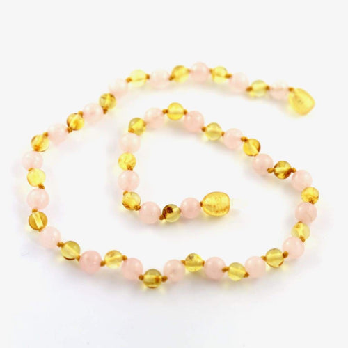 Amber-Gemstone Lemon & Rose Quartz