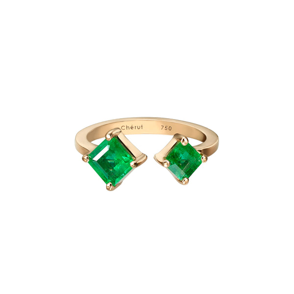 DUO SQUARE EMERALDS RING – Chérut FINE JEWELRY